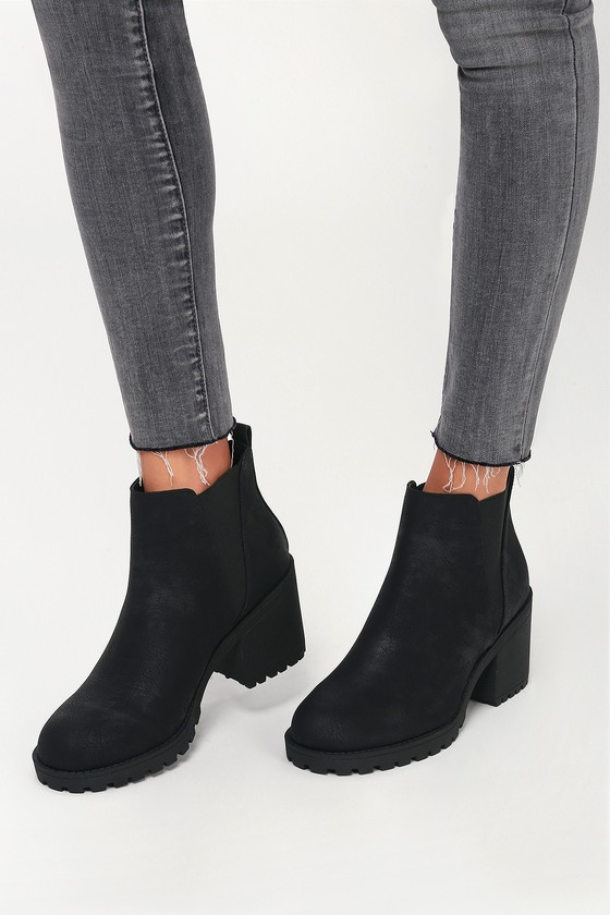 black high ankle boots