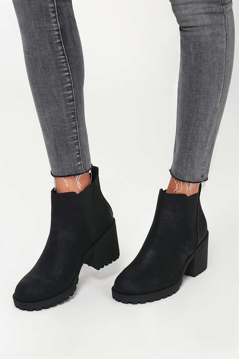 Dirty Laundry Lisbon - Black High Heel Booties - Slip-On Boots - Lulus