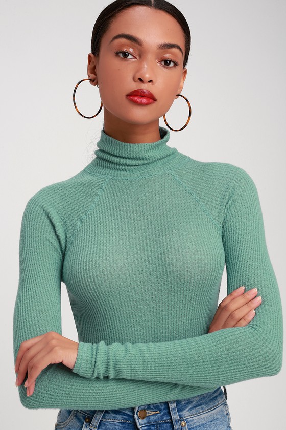 Free People All You Want - Sage Bodysuit - Turtleneck Bodysuit - Lulus