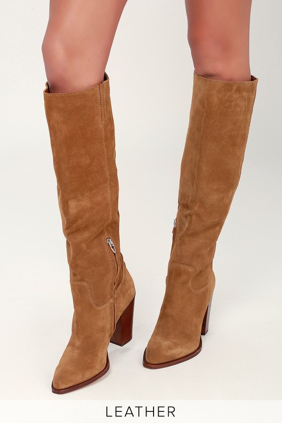 Dolce Vita Kylar Brown Suede Leather Boots Knee High Boots Lulus