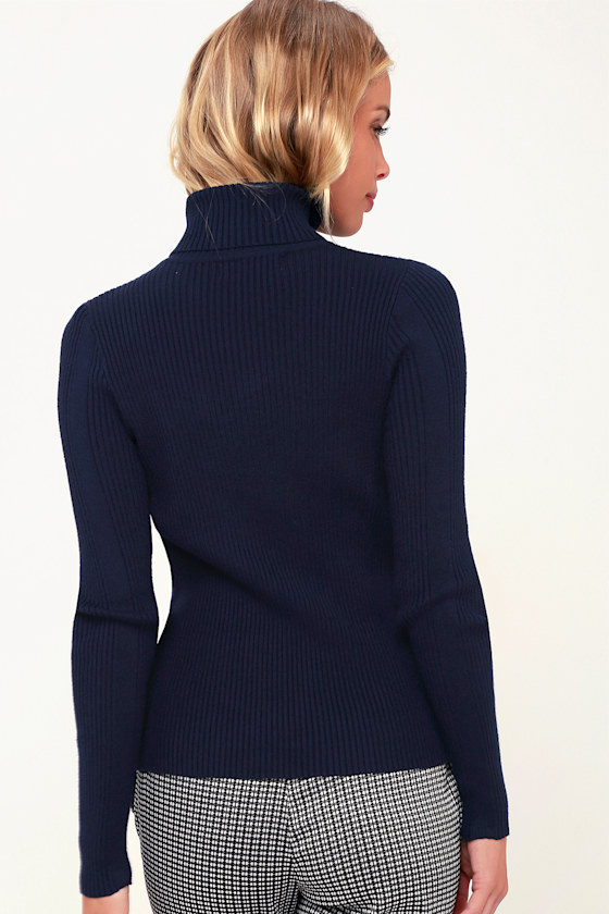 Forever Fave Navy Blue Ribbed Turtleneck Top 8