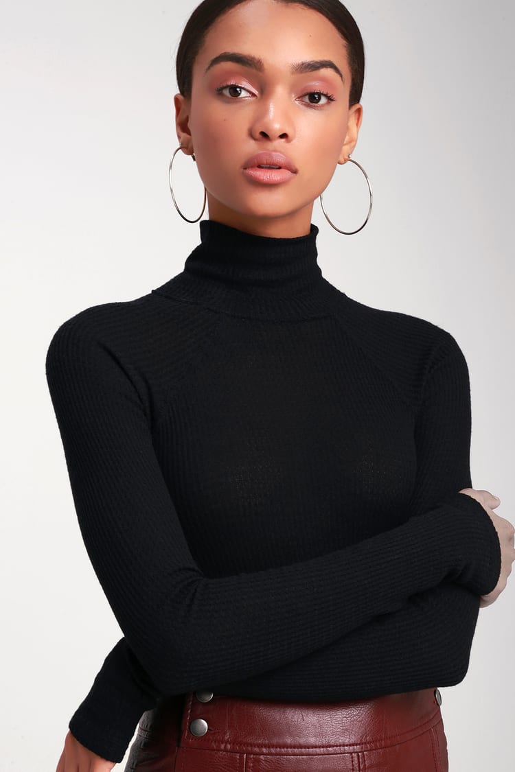 All You Want Black Thermal Turtleneck Bodysuit