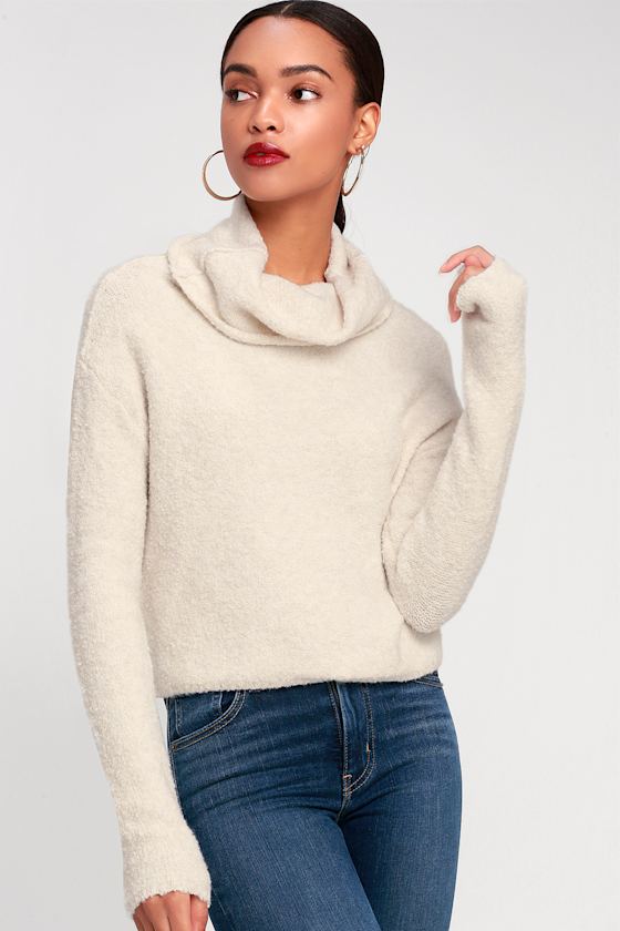 Stormy Cream Cowl Neck Sweater Top 3