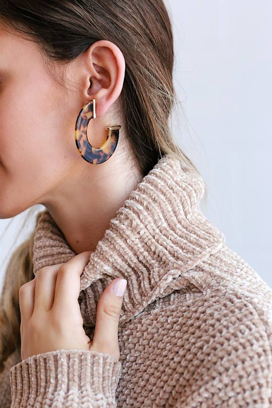 Westport Tortoise Acetate Hoop Earrings 3