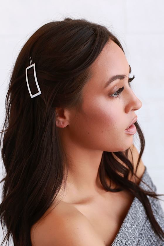 Cute Hair Clip Rectangle Hair Clip Silver Hair Clip Lulus