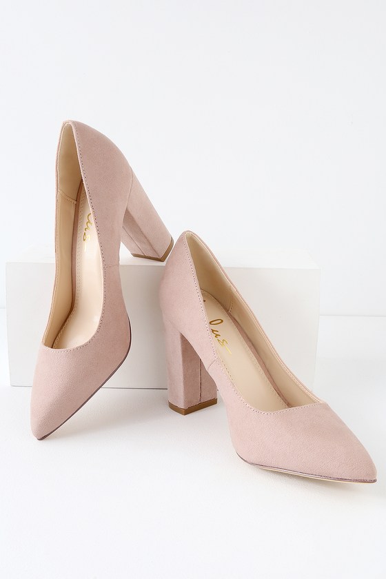 mauve suede pumps