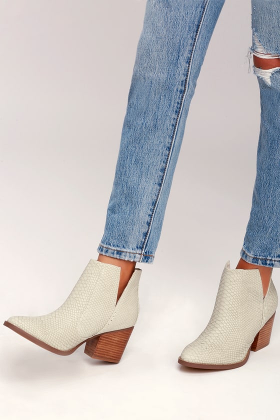 ankle snakeskin booties