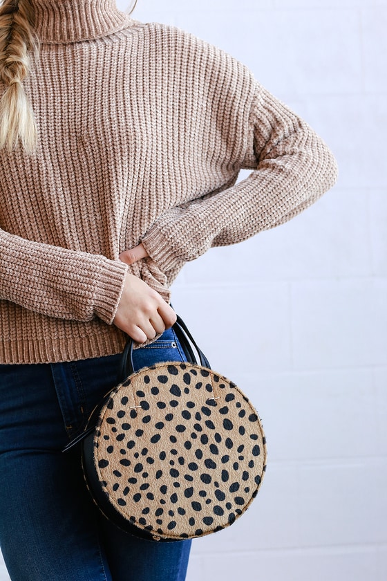 Leopard print circle bag with crossbody strap, leopard print, La Redoute  Collections