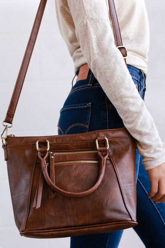 Chic Brown Handbag - Winged Handbag - Vegan Leather Handbag - $41.00 ...