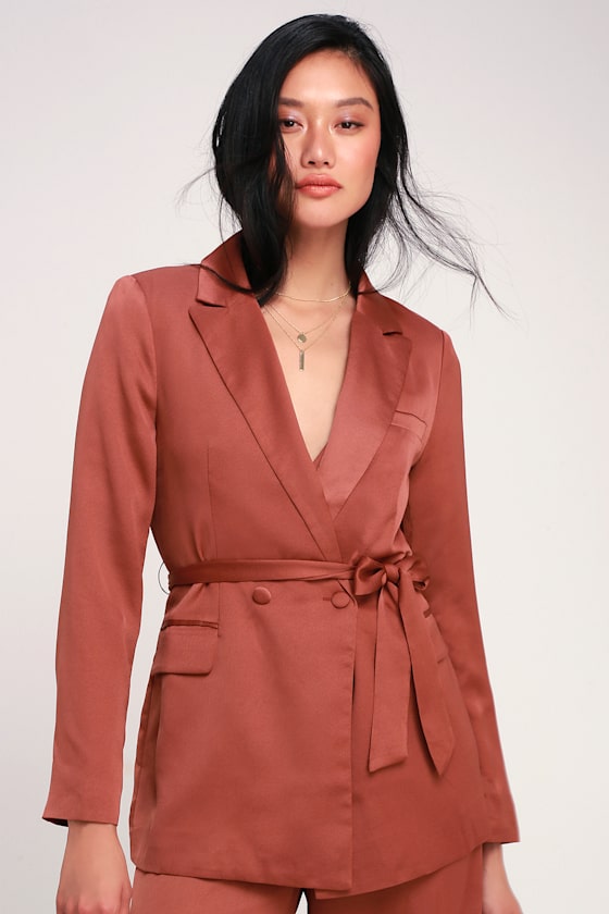 Maeve Mauve Satin Blazer 6