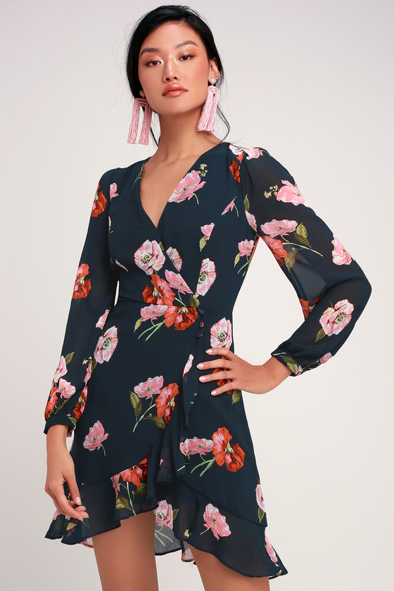 lulus all mine navy blue floral
