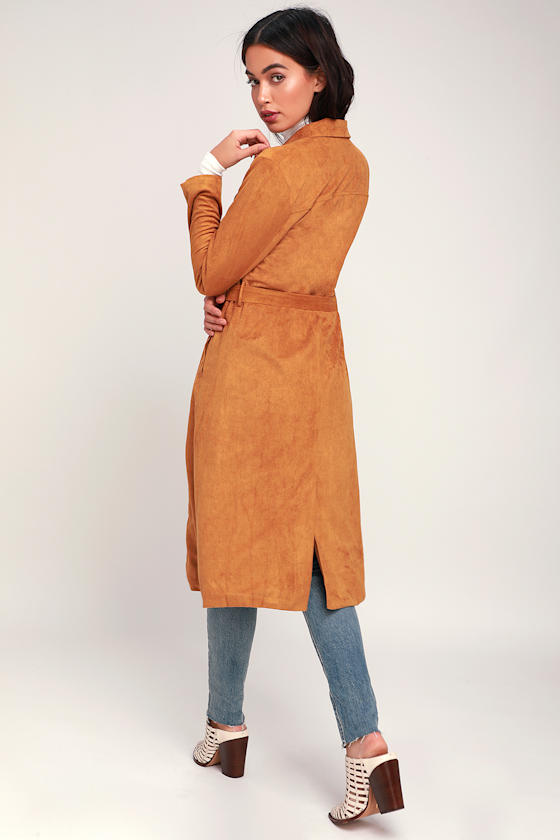 My World Tan Suede Trench Coat 2