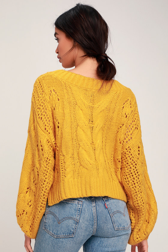 mustard knit sweater