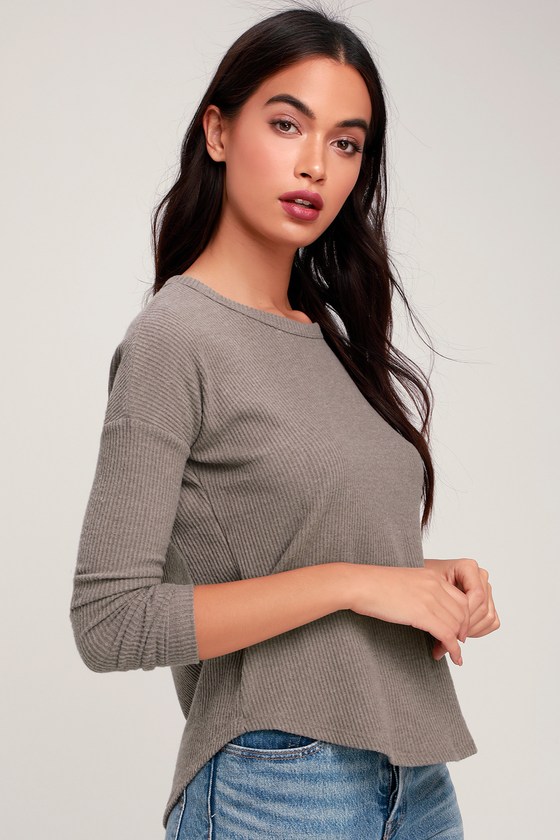 Project Social T Baizen - Taupe Top - Long Sleeve Top - Lulus