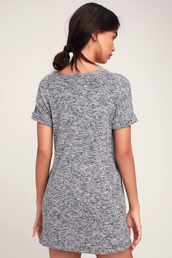 Jaren Heather Navy Blue Shirt Dress 5
