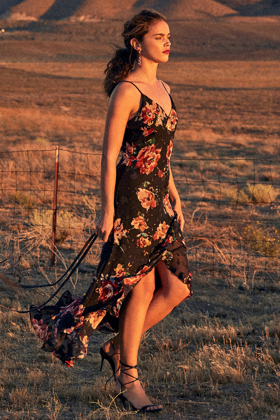 Lovely Maxi Dress Black Floral Maxi Dress Chiffon Maxi Dress Lulus