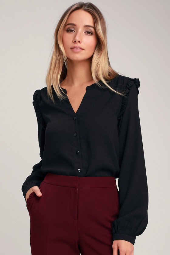 black button blouse