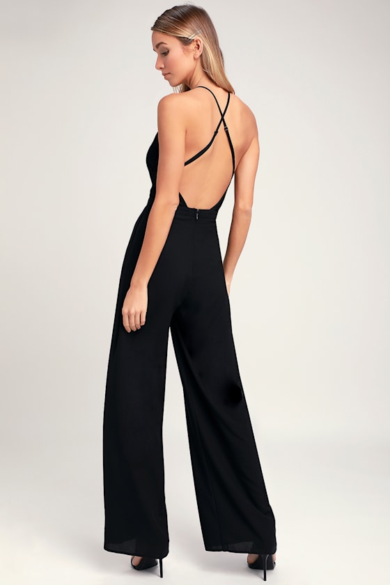 Stunna Black Lace Backless Jumpsuit 4