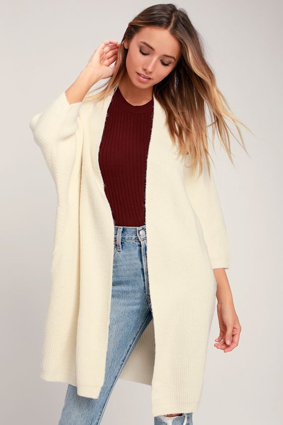 Cute Cream Cardigan Cardigan Sweater Batwing Sleeve Cardigan Lulus