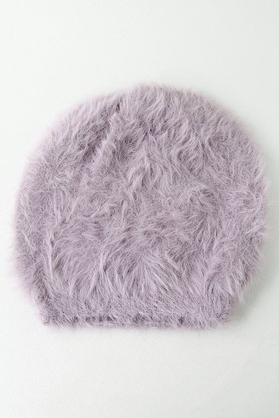 Big Sky Lavender Faux Fur Slouchy Beanie 1