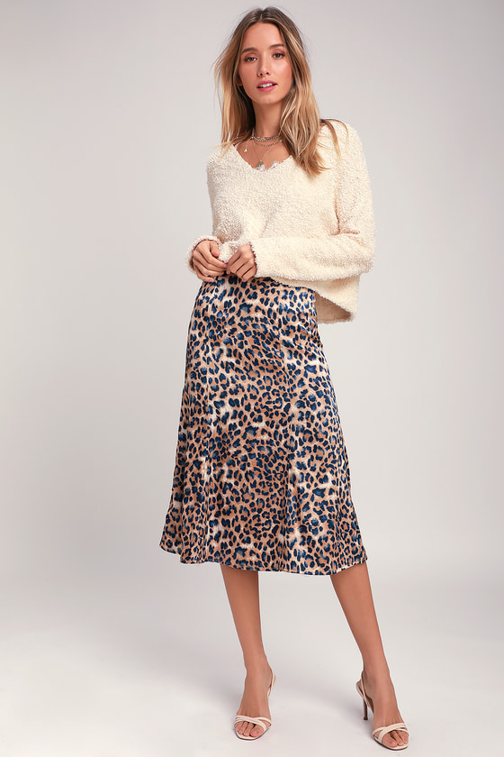 long leopard print skirt