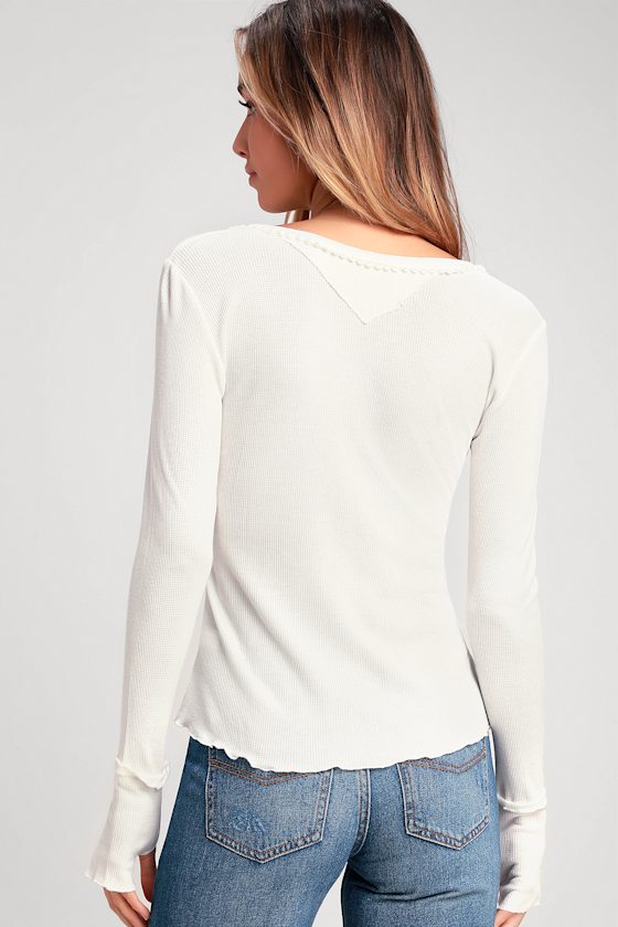 Hemingway Ivory Thermal Long Sleeve Top 2