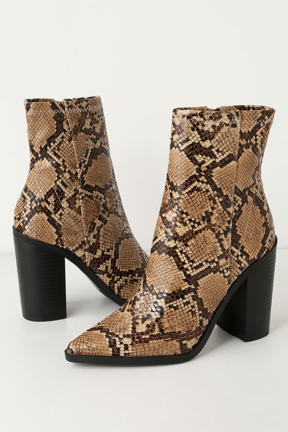 wide width snakeskin booties