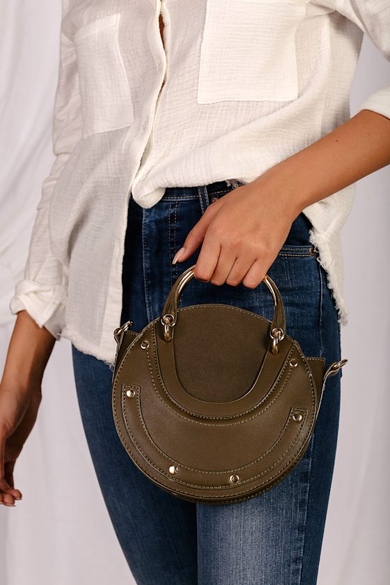 Chic Olive Green Purse Circle Purse Structured Purse Lulus