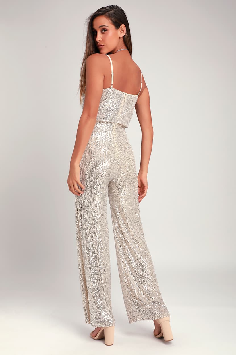 silver glitter jumpsuit