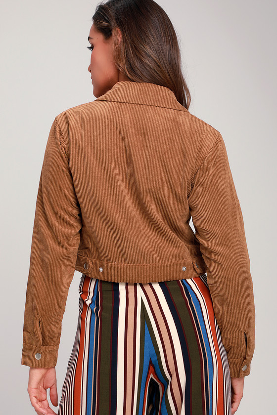 brown corduroy zip up jacket