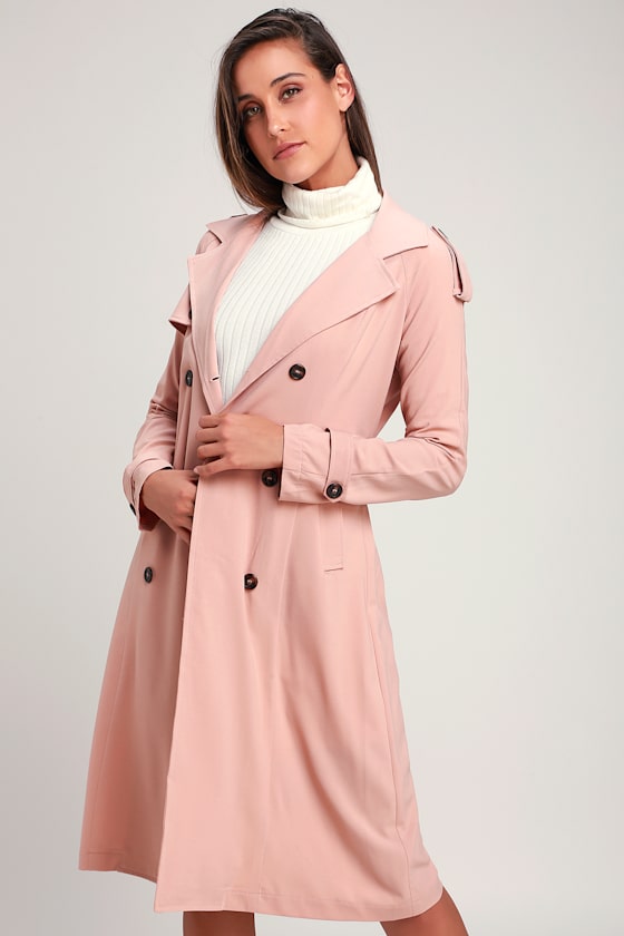 Take a Walk Blush Pink Trench Coat 3
