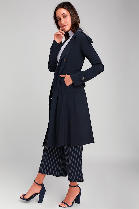 Brooke Trench Coat - Camel, Navy Blue main image 0