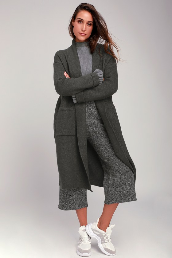 charcoal grey long cardigan