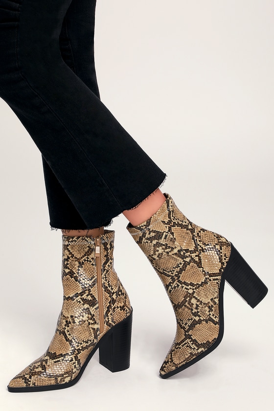 snake calf boots