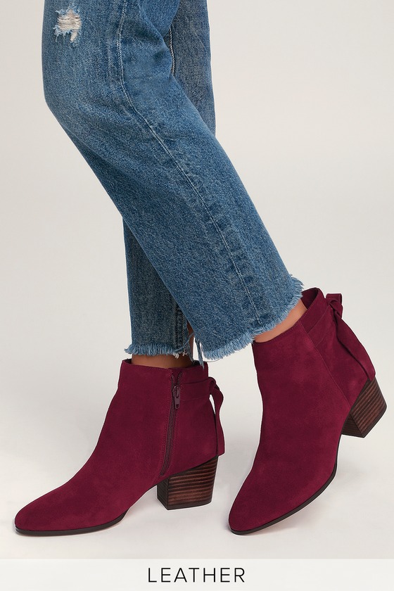 wine booties low heel