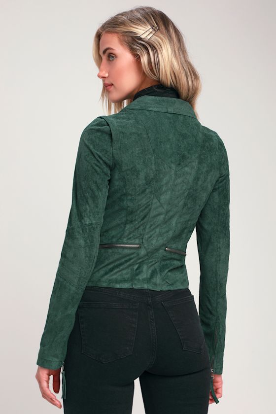 Ready For Anything Emerald Green Suede Moto Jacket 5
