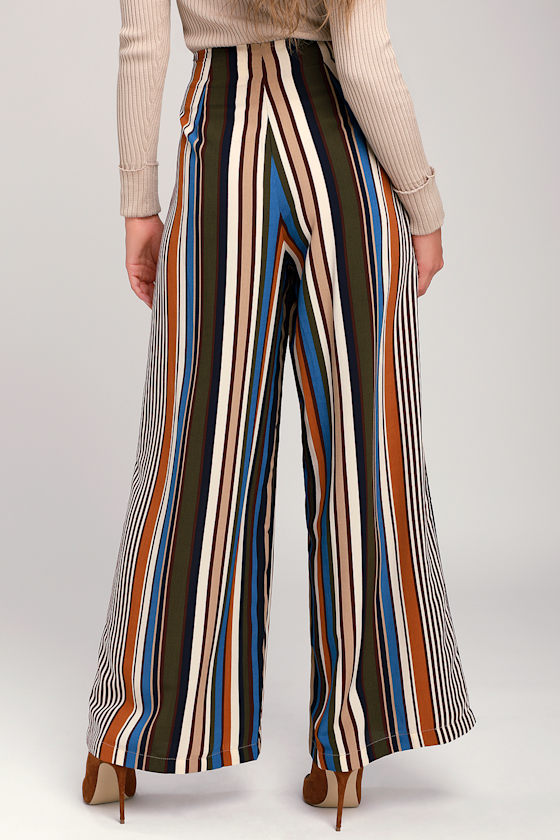 Hopper Multi Striped Pleated Wide-Leg Pants 5
