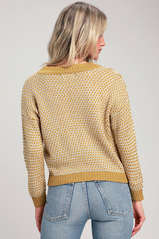 Franti White and Mustard Yellow Knit Sweater 2