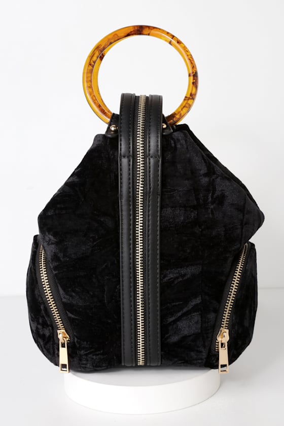 Cool Velvet Bag Black Velvet Bag Mini Velvet Backpack Lulus
