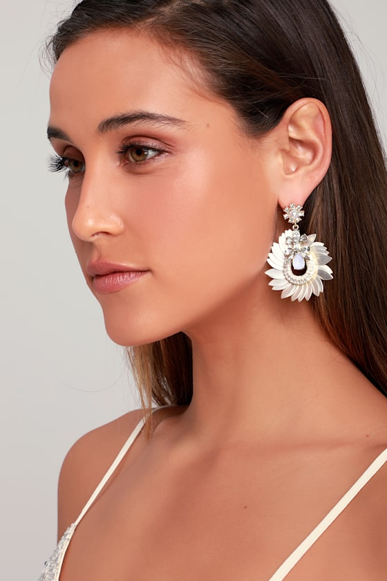Spectacular Shine Gold and Silver Statement Earrings 1