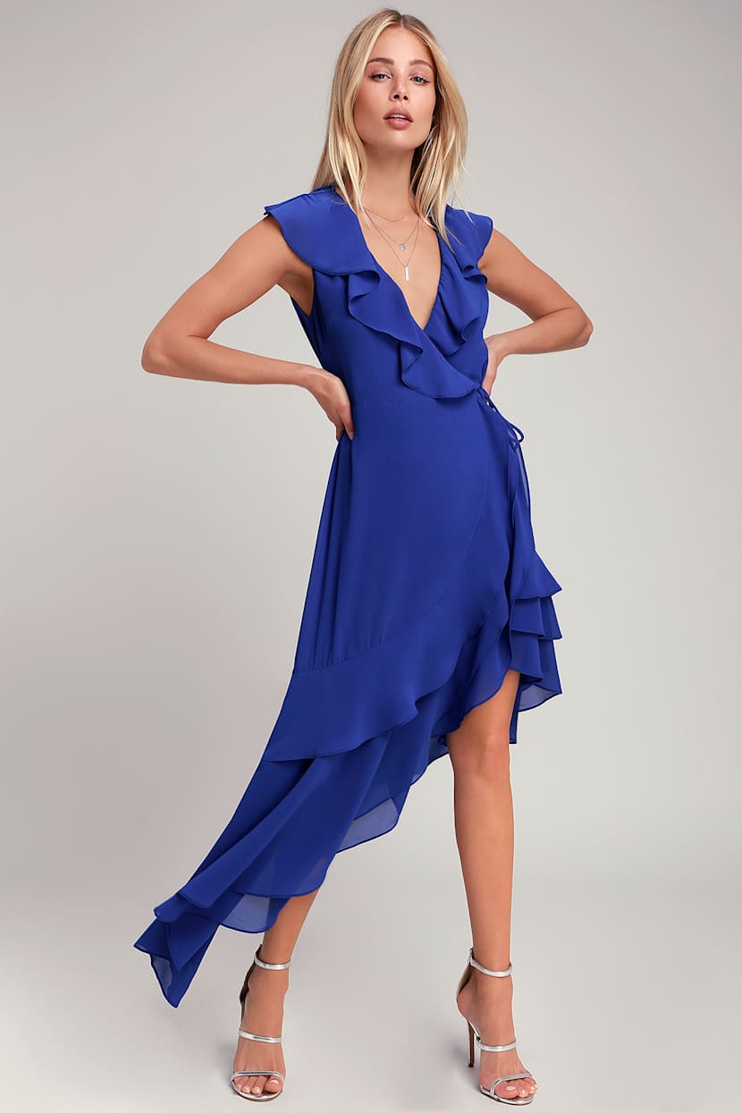 peacocks women's asymmetrical drape midi dress product info and reviews collared short sleeve wrap maxi dress Black / Small main image 0