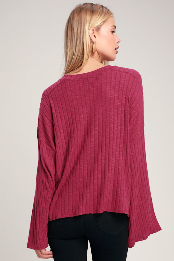 Cuddle Up Love Fuchsia Sweater Top 5