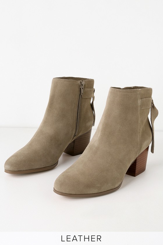 Sole Society Rhilynn - Taupe Ankle Booties - Suede Ankle Booties - Lulus