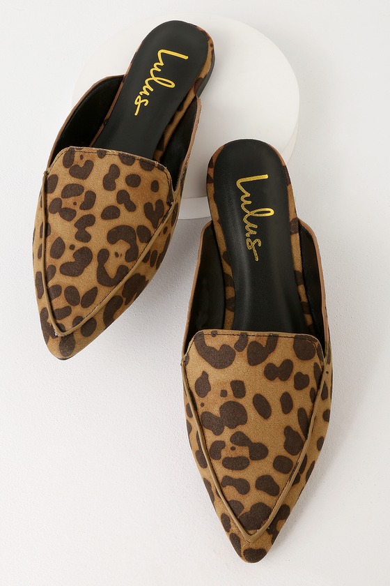 Chic Leopard Suede Loafer Slides - Slip 