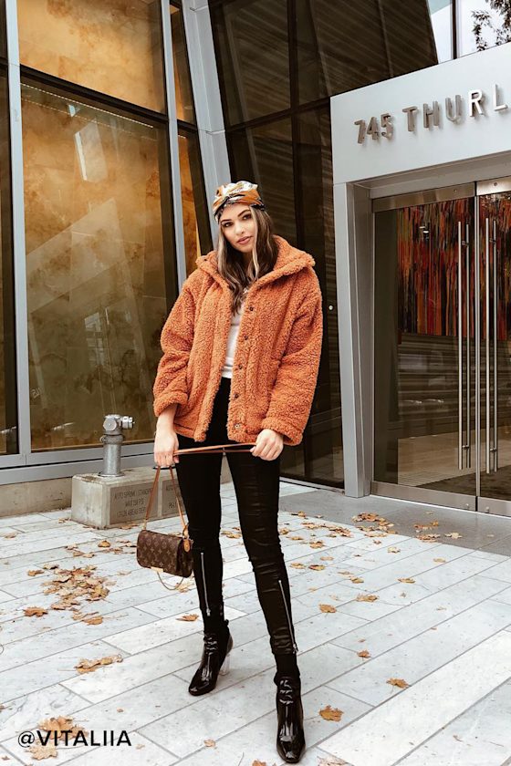Cozy Days Camel Snap Front Sherpa Jacket 5