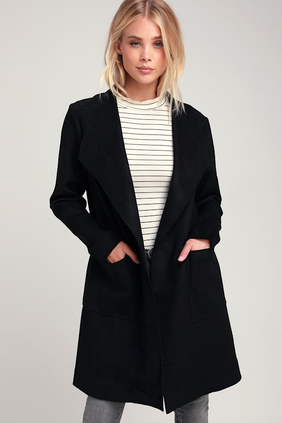 black suede coat