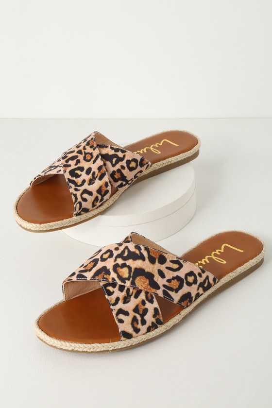 leopard elastic sandals