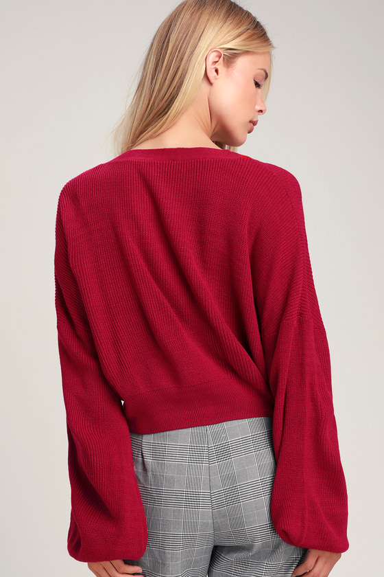 magenta cardigan sweater