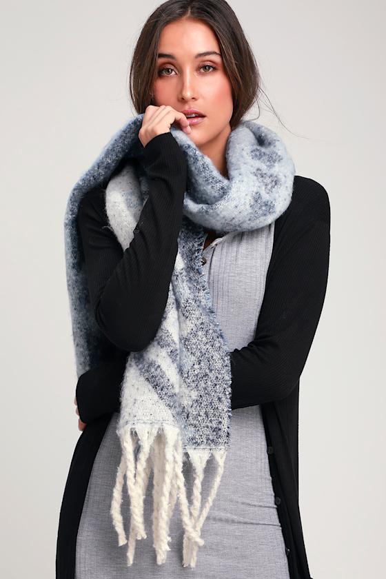 oversized scarf blue
