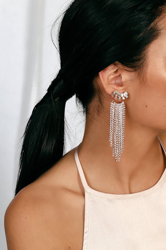 Glamour Hour Rose Gold Rhinestone Ear Jackets 5